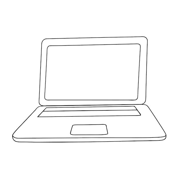 Un dibujo de arte de línea continua de una ilustración de un gadget de computadora portátil