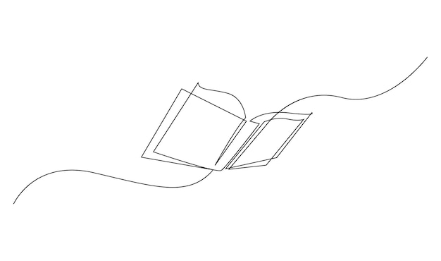 Dibujo de arte de línea continua de la ilustración de libros