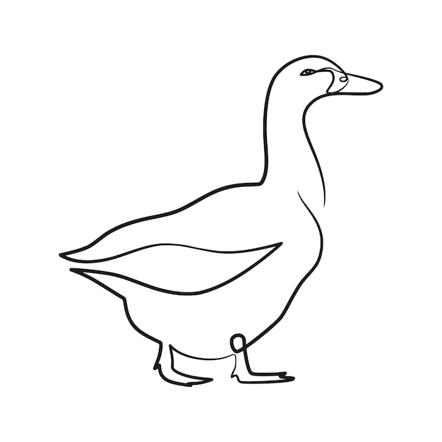 Dibujo de arte de línea continua de pato