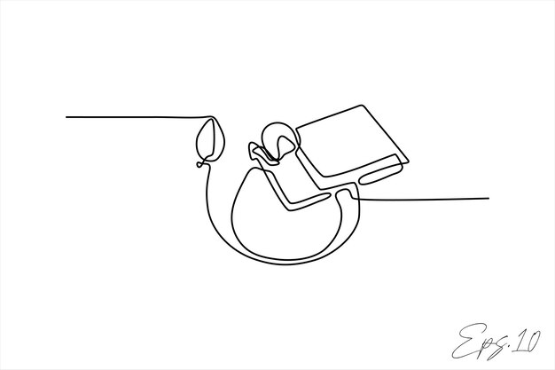Dibujo de arte de línea continua de tonómetro electrónico médico
