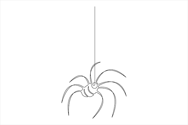 Dibujo de arte de una línea continua vectorial de diseño de ilustración de araña