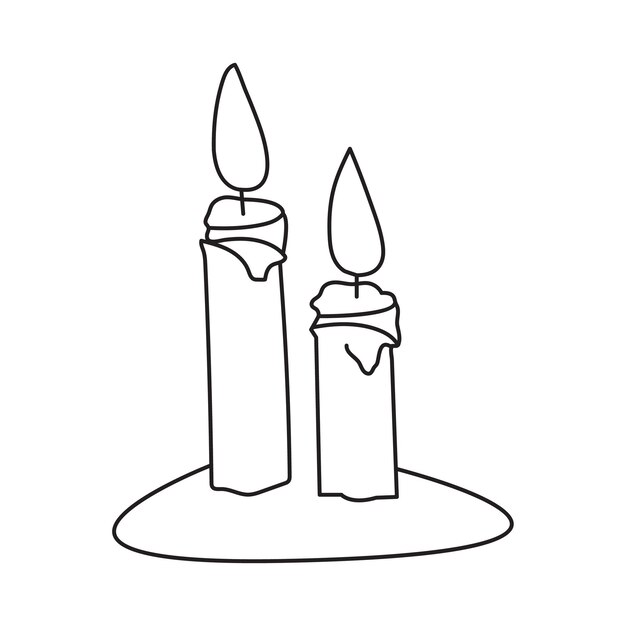 Dibujo de arte de una línea continua de vela Ilustración vectorial