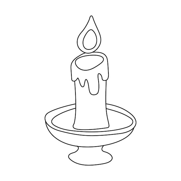 Dibujo de arte de una línea continua de vela Ilustración vectorial