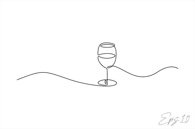 dibujo de arte de línea continua de vidrio