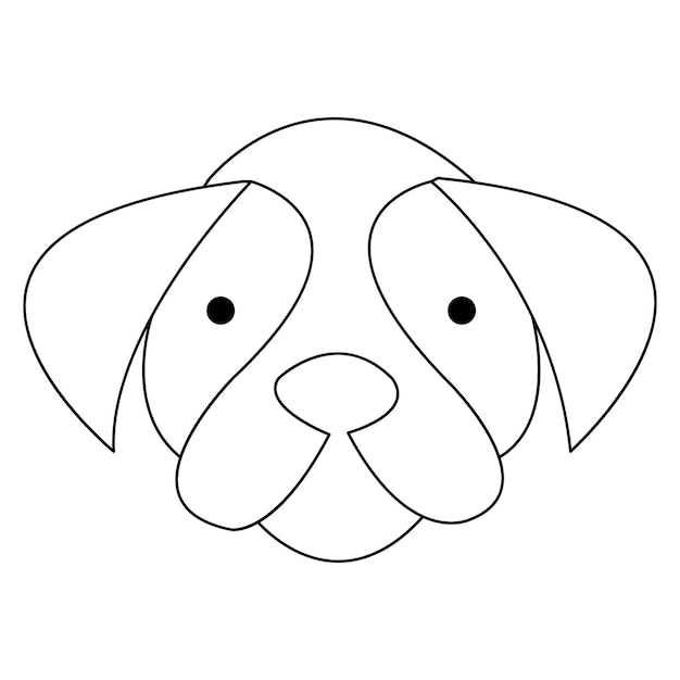 Dibujo de arte de mascotas de perro de una línea continua e icono de perro ilustración vectorial de contorno de silueta simple