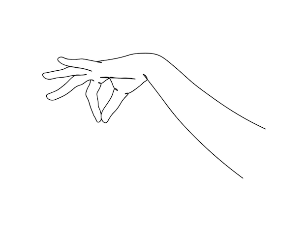 El dibujo de arte de una sola línea de gestos con las manos continúa la ilustración de vector de línea