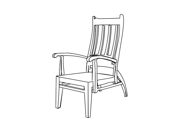 El dibujo de arte de una sola línea de silla continúa la ilustración de vector de línea