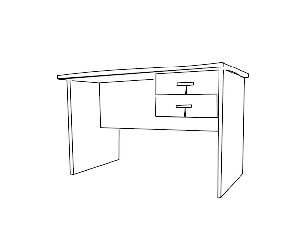 El dibujo de arte de una sola línea de tabla continúa la ilustración de vector de línea