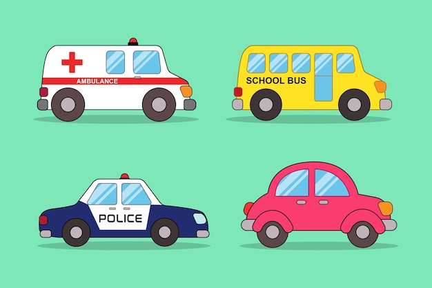 Dibujo de arte vectorial de vehículos y automóviles