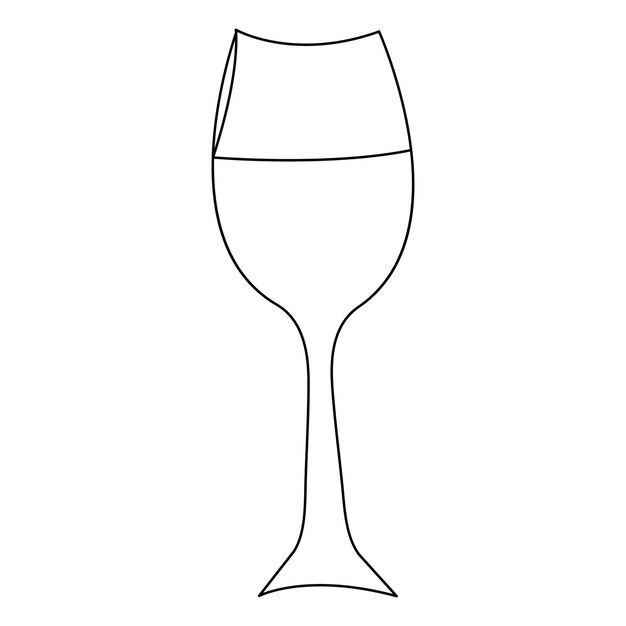 Dibujo artístico continuo de una línea cóctel de verano bebida fresca e ilustración vectorial del contorno del vaso