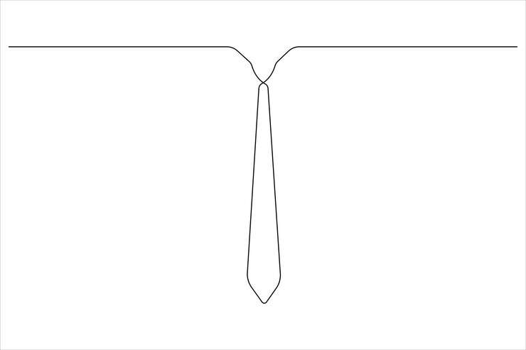 Vector dibujo artístico continuo de una línea de corbata y vector de feliz día del padre