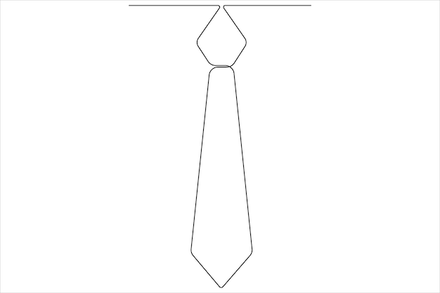 Dibujo artístico continuo de una línea de corbata y vector de Feliz Día del Padre