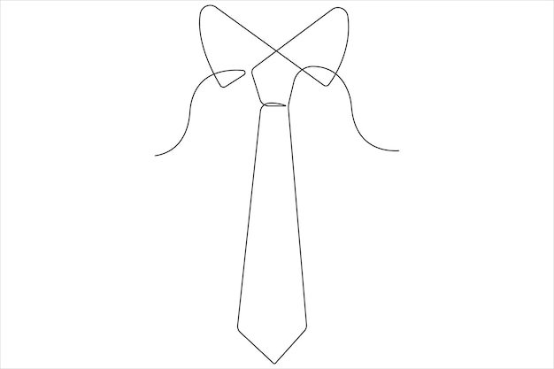 Dibujo artístico continuo de una línea de corbata y vector de Feliz Día del Padre