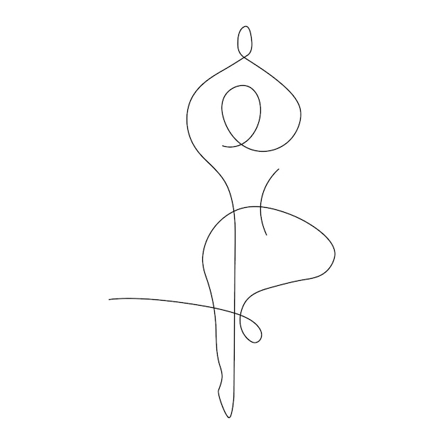 Dibujo artístico continuo de una línea de un hombre haciendo ejercicio en una ilustración vectorial de contorno de yog