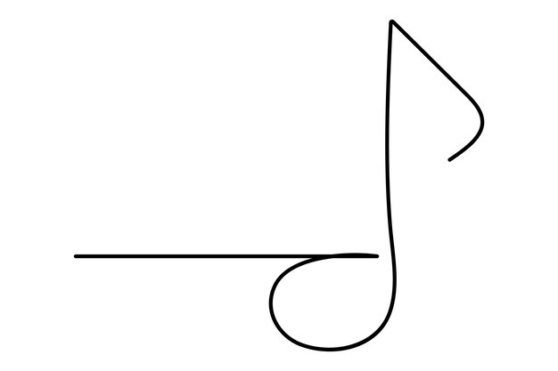 Dibujo artístico continuo de una línea del icono de música diseño de ilustración vectorial simple