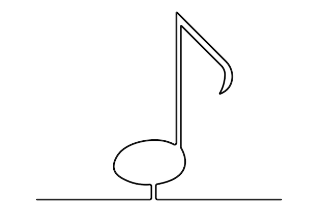 Dibujo artístico continuo de una línea del icono de música diseño de ilustración vectorial simple