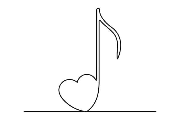 Dibujo artístico continuo de una línea del icono de música diseño de ilustración vectorial simple