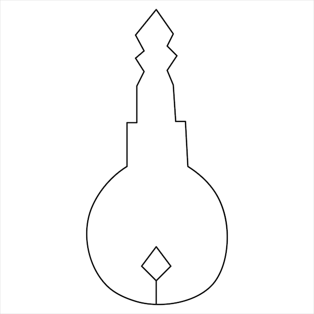 Dibujo artístico continuo de una línea, ilustración de contorno vectorial clave, diseño minimalista