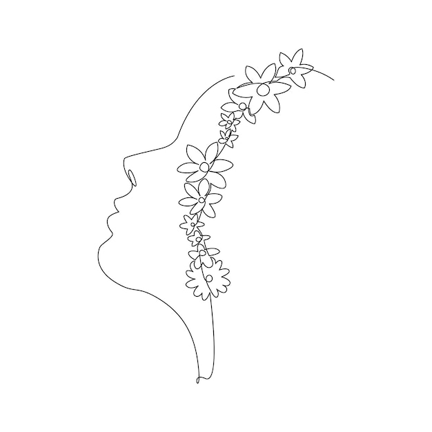 Dibujo artístico continuo de una línea de ilustración vectorial del contorno del cuerpo femenino y línea única del día de la mujer