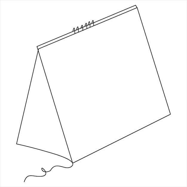 Dibujo artístico continuo de una sola línea de diseño de calendario vector gráfico e ilustración