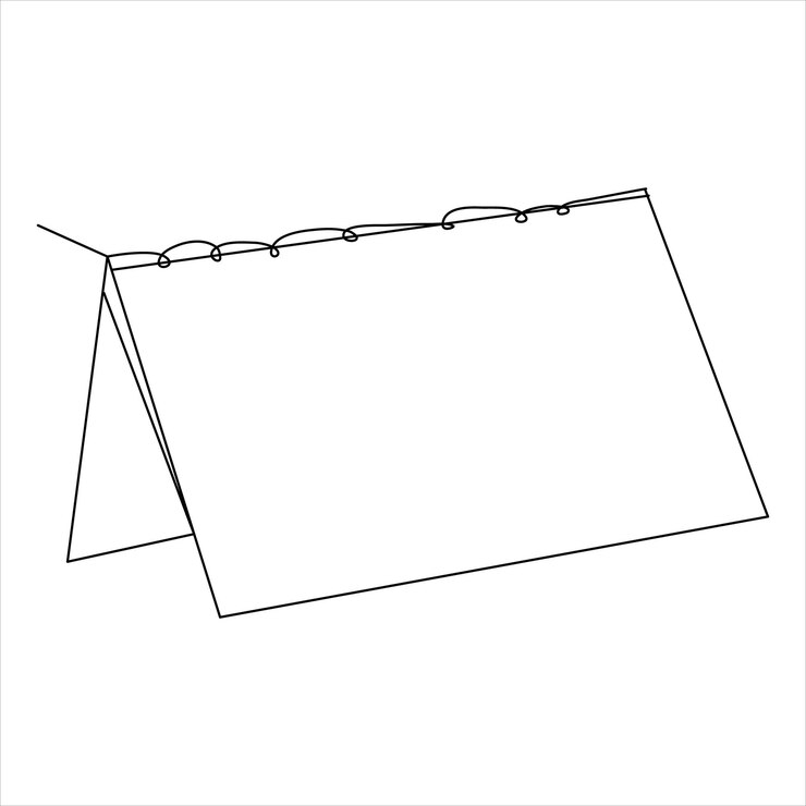 Vector dibujo artístico continuo de una sola línea de diseño de calendario vector gráfico e ilustración