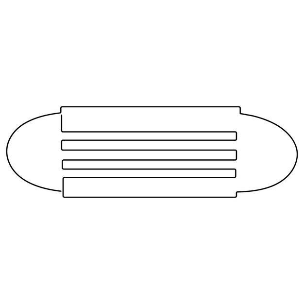 Dibujo artístico continuo de una sola línea del icono de la máscara y la ilustración vectorial de arte de contorno