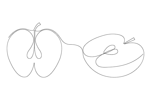 Dibujo artístico continuo de una sola línea de limón del concepto de frutas orgánicas saludables vectorial