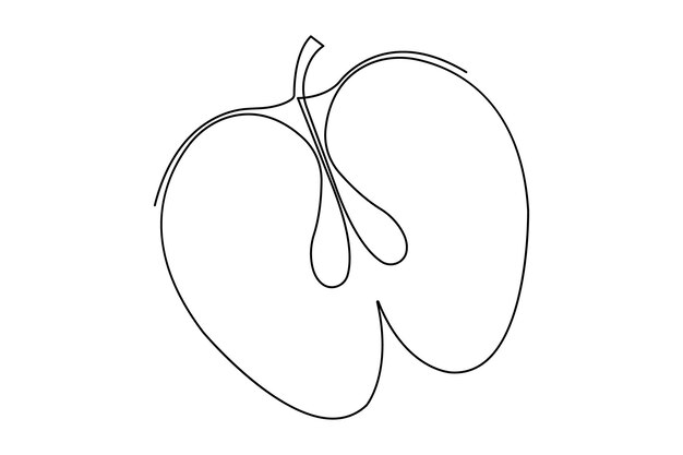 Dibujo artístico continuo de una sola línea de limón del concepto de frutas orgánicas saludables vectorial