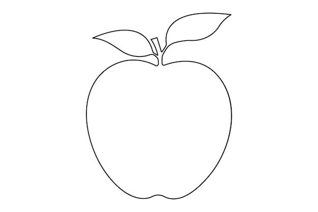 Dibujo artístico continuo de una sola línea de limón del concepto de frutas orgánicas saludables vectorial