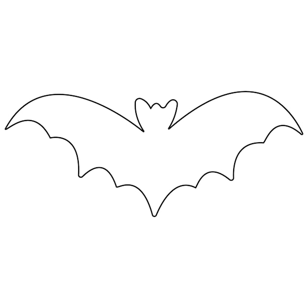 Dibujo artístico continuo de una sola línea de un lindo murciélago volador para la organización de amantes de la naturaleza contorno vectorial