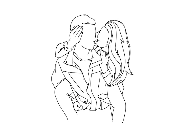 El dibujo artístico de la pareja