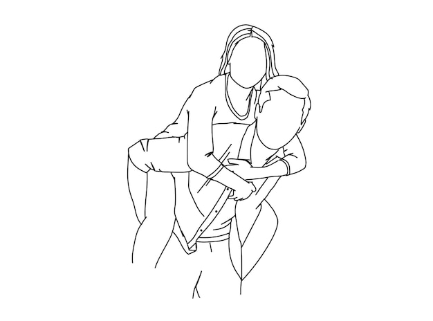 El dibujo artístico de la pareja