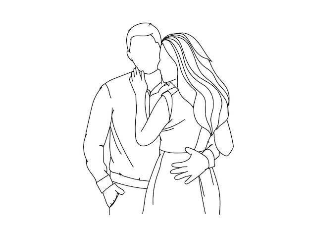 El dibujo artístico de la pareja