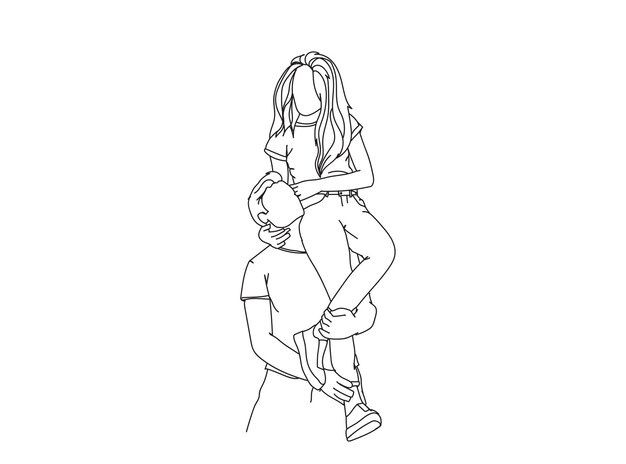 El dibujo artístico de la pareja