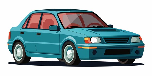un dibujo de un auto con los faros encendidos