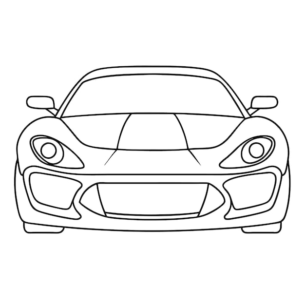 un dibujo de un auto con los faros encendidos