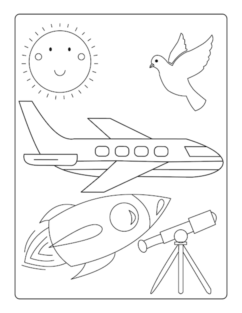 Dibujo de avión para colorear