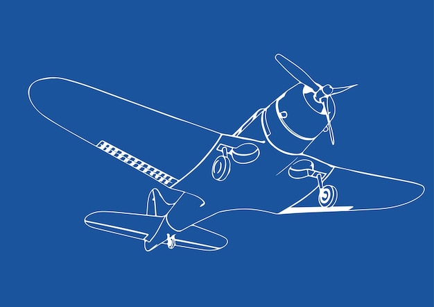 Dibujo de aviones militares sobre un fondo azul vectorx9