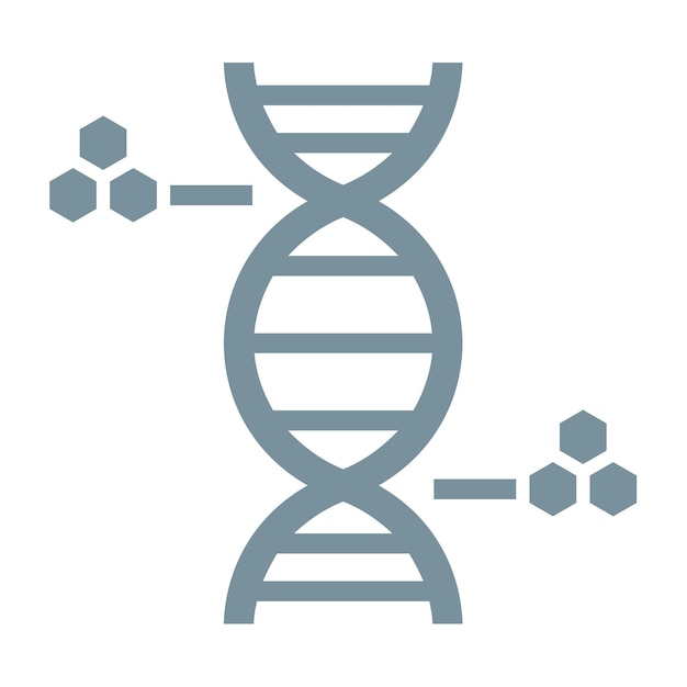 un dibujo azul y blanco de un ADN