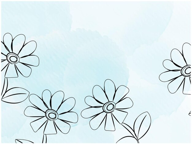 un dibujo azul y blanco de una flor con las palabras margaritas en él