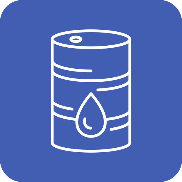 un dibujo azul y blanco de una lata de aceite con un corazón en el medio