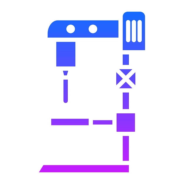 un dibujo azul y púrpura de una cámara con un diseño azul y pórpura