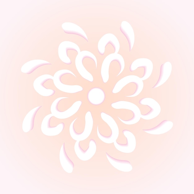 Dibujo para azulejos Patrón circular vectorial de una flor volumétrica sobre un fondo beige