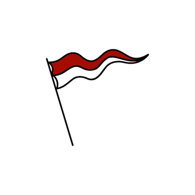 Vector un dibujo de una bandera con la palabra 'bandera' en ella