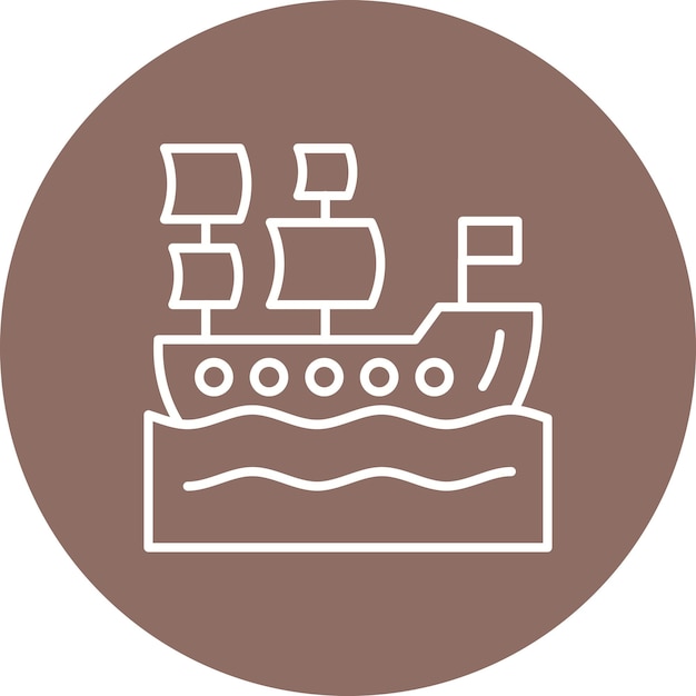 un dibujo de un barco con un fondo marrón