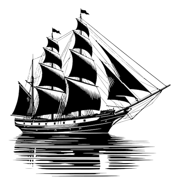 un dibujo de un barco con la palabra barco en él