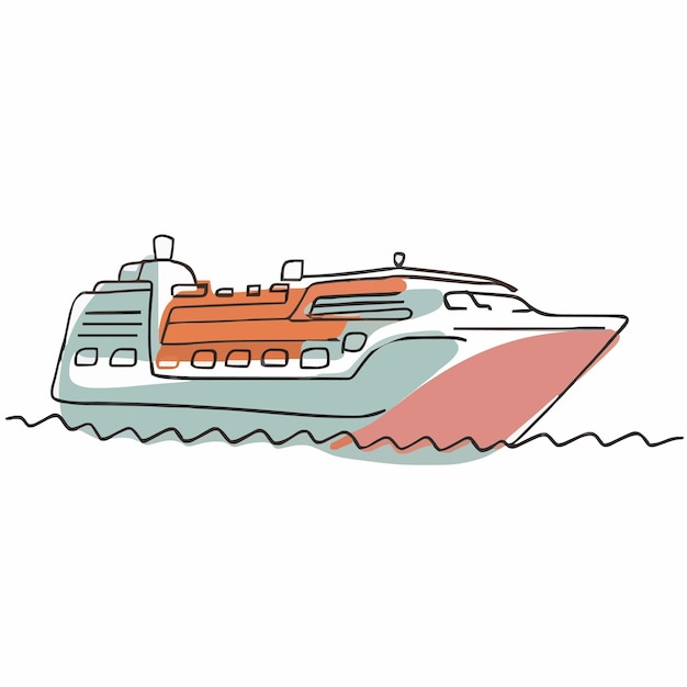un dibujo de un barco que dice un en él