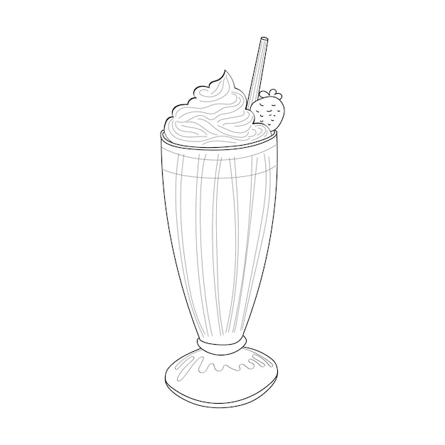 Dibujo de un batido en un vaso
