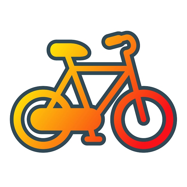 un dibujo de una bicicleta con un diseño rojo y naranja en él