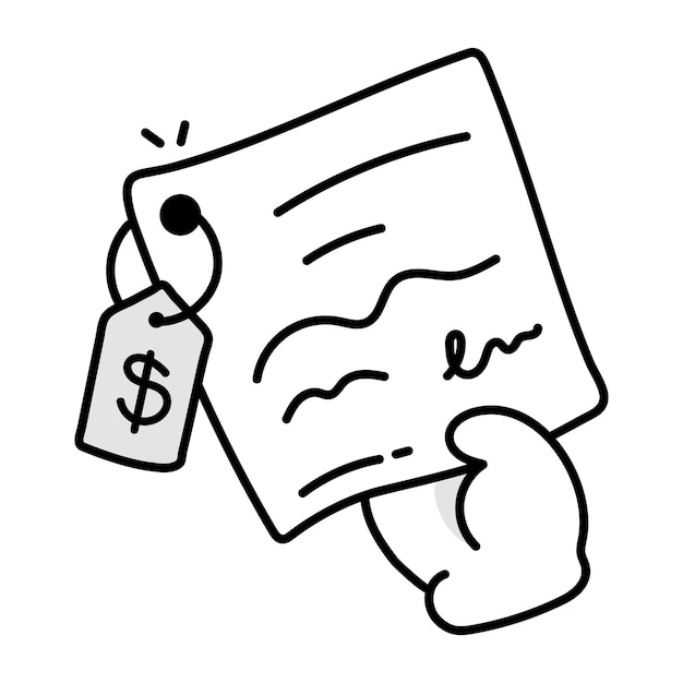 un dibujo de un billete con un billete de un dólar en él
